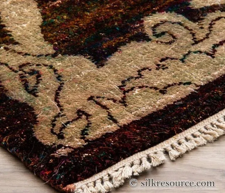 CIUDAD MADERO Olive Greeb Rug No 100645A08 Stark Ciudad Madero Olive Green Silk Rug Hand Knotted Classic Medallion Damask 8x10' MSRP USD16200