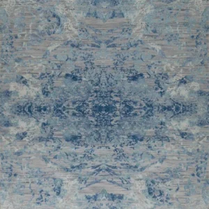 Cedartown RUG_NO136825A Stark Cedartown Light Slate Grey Modern Blue Grey Rug Medallion Hand Knotted - 100% Silk - 9x12' MSRP USD16250