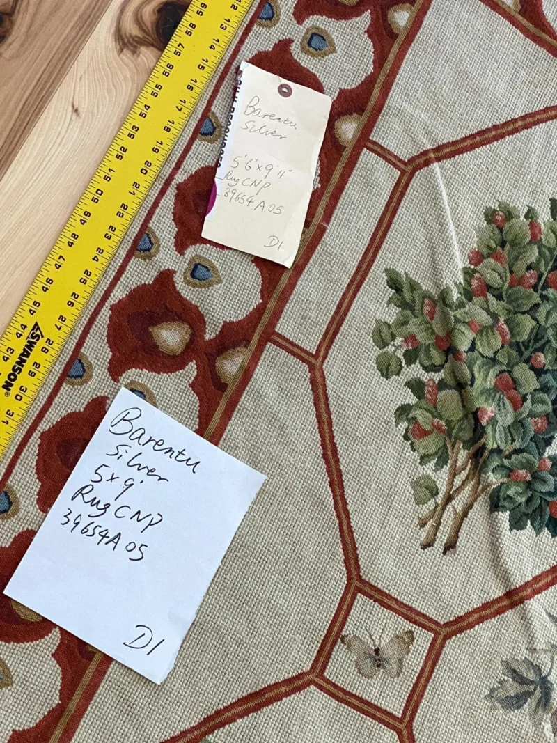 IMG_4729 Stark BARENTU SILVER  Diamond Barratta Collection Leopard Deer Bird Flora Zoology 100% Wool 5x9' MSRP USD2300