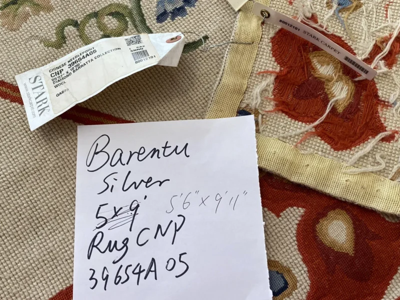 IMG_4735 Stark BARENTU SILVER  Diamond Barratta Collection Leopard Deer Bird Flora Zoology 100% Wool 5x9' MSRP USD2300