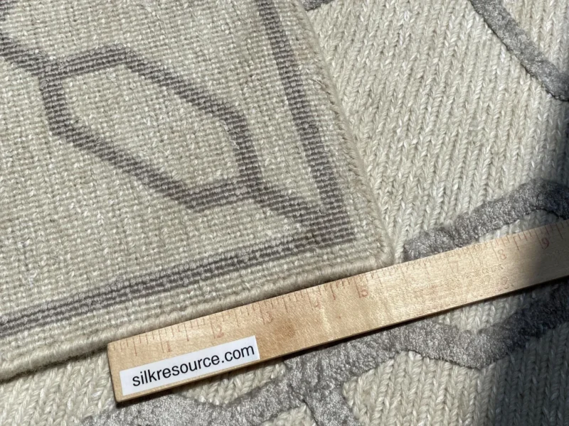 IMG_4832 Stark BRET HARTE White Lattice Diamond Linen Handmade Transitional Mid Century Rug 6x9' MSRP USD 3175