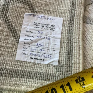 IMG_4835 Stark BRET HARTE White Lattice Diamond Linen Handmade Transitional Mid Century Rug 6x9' MSRP USD 3175