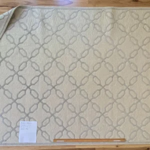 IMG_4838 Stark BRET HARTE White Lattice Diamond Linen Handmade Transitional Mid Century Rug 6x9' MSRP USD 3175