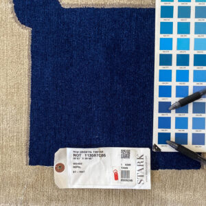 IMG_4849 Stark Diamondhead Blue White Silk Wool Modern Lattice Diamond Rug 6x9' MSRP USD 10,500