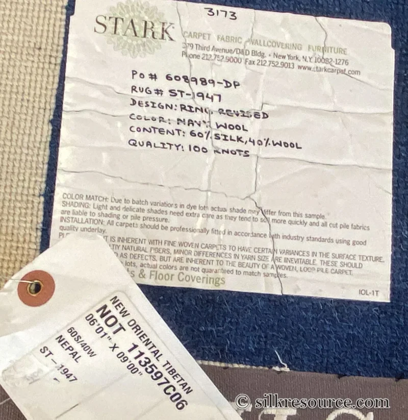 IMG_4851A Stark Diamondhead Blue White Silk Wool Modern Lattice Diamond Rug 6x9' MSRP USD 10,500