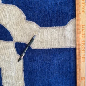 IMG_4856 Stark Diamondhead Blue White Silk Wool Modern Lattice Diamond Rug 6x9' MSRP USD 10,500