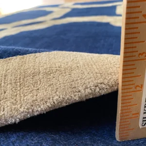 IMG_4859 Stark Diamondhead Blue White Silk Wool Modern Lattice Diamond Rug 6x9' MSRP USD 10,500