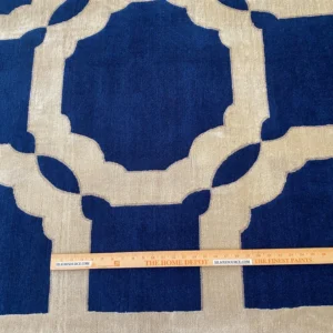 IMG_4860 Stark Diamondhead Blue White Silk Wool Modern Lattice Diamond Rug 6x9' MSRP USD 10,500