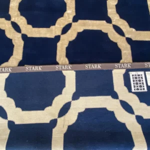 IMG_4862-tulip Stark Diamondhead Blue White Silk Wool Modern Lattice Diamond Rug 6x9' MSRP USD 10,500