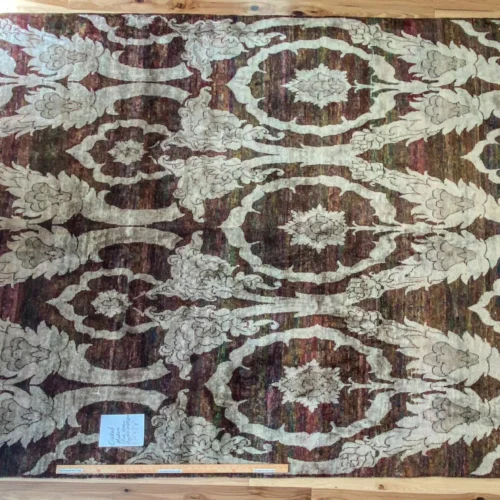 Stark Ciudad Madero Olive Green Silk Rug Hand Knotted Classic Medallion Damask 8x10' MSRP USD16200