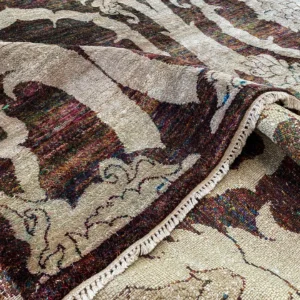 IMG_4886 Stark Ciudad Madero Olive Green Silk Rug Hand Knotted Classic Medallion Damask 8x10' MSRP USD16200