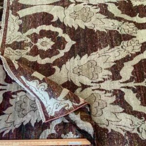 IMG_4897 Stark Ciudad Madero Olive Green Silk Rug Hand Knotted Classic Medallion Damask 8x10' MSRP USD16200