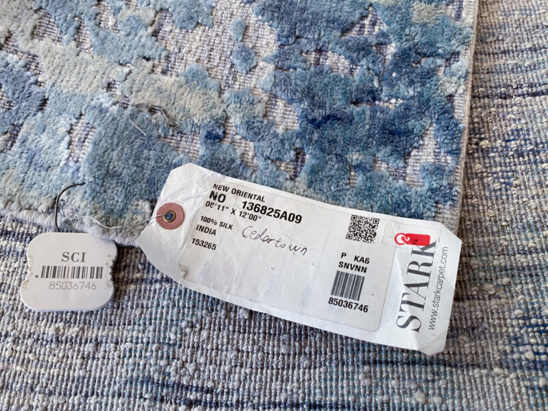 IMG_4909 Stark Cedartown Light Slate Grey Modern Blue Grey Rug Medallion Hand Knotted - 100% Silk - 9x12' MSRP USD16250
