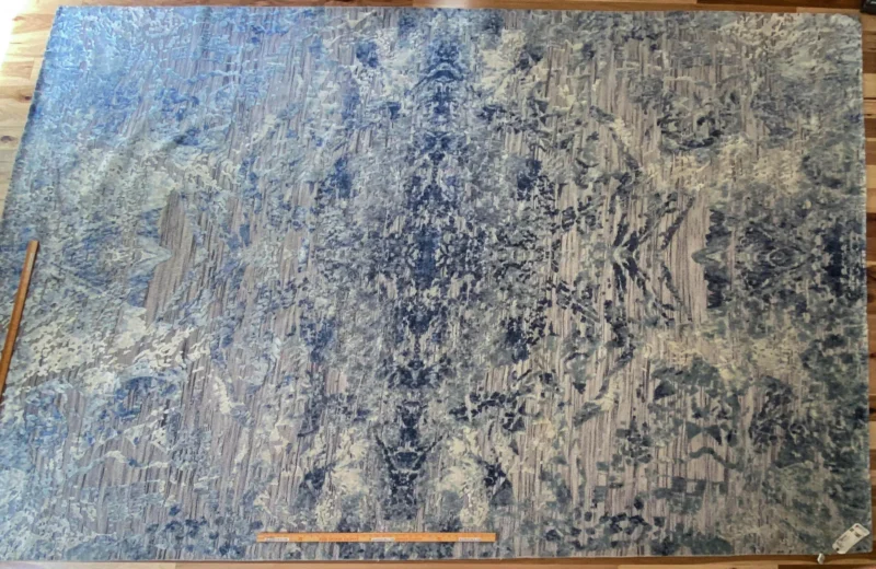 IMG_4911 Stark Cedartown Light Slate Grey Modern Blue Grey Rug Medallion Hand Knotted - 100% Silk - 9x12' MSRP USD16250