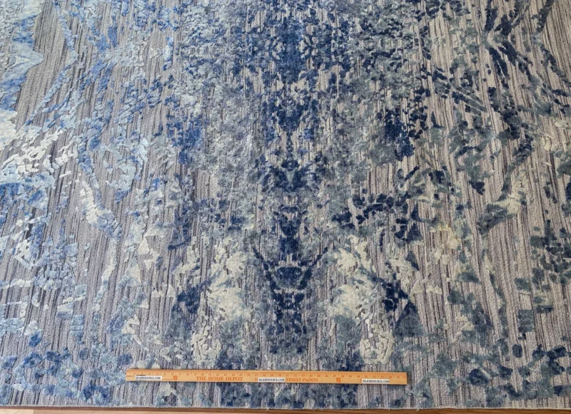 IMG_4912 Stark Cedartown Light Slate Grey Modern Blue Grey Rug Medallion Hand Knotted - 100% Silk - 9x12' MSRP USD16250