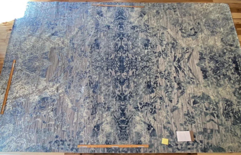 IMG_4915 Stark Cedartown Light Slate Grey Modern Blue Grey Rug Medallion Hand Knotted - 100% Silk - 9x12' MSRP USD16250