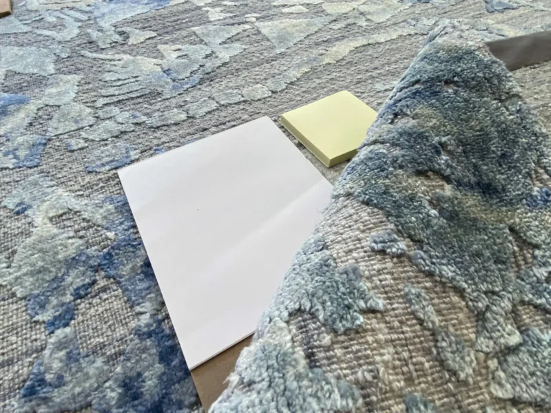 IMG_4916 Stark Cedartown Light Slate Grey Modern Blue Grey Rug Medallion Hand Knotted - 100% Silk - 9x12' MSRP USD16250