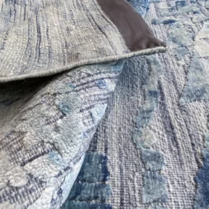 IMG_4918 Stark Cedartown Light Slate Grey Modern Blue Grey Rug Medallion Hand Knotted - 100% Silk - 9x12' MSRP USD16250