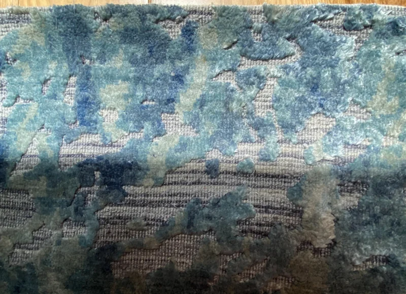 IMG_4919 Stark Cedartown Light Slate Grey Modern Blue Grey Rug Medallion Hand Knotted - 100% Silk - 9x12' MSRP USD16250