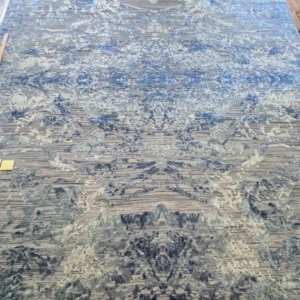 IMG_4920 Stark Cedartown Light Slate Grey Modern Blue Grey Rug Medallion Hand Knotted - 100% Silk - 9x12' MSRP USD16250