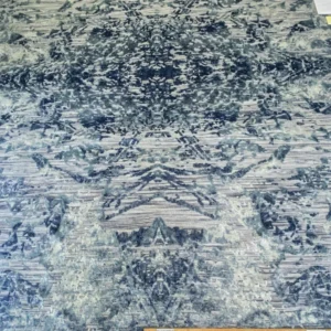 IMG_4924 Stark Cedartown Light Slate Grey Modern Blue Grey Rug Medallion Hand Knotted - 100% Silk - 9x12' MSRP USD16250