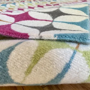 IMG_5109 Stark DELPHOS BROWN Modern Wool Silk Hand Knotted Colorful Egg Green Pink Blue Cream 6x9' MSRP USD 12,000