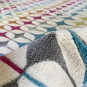 IMG_5110 Stark DELPHOS BROWN Modern Wool Silk Hand Knotted Colorful Egg Green Pink Blue Cream 6x9' MSRP USD 12,000