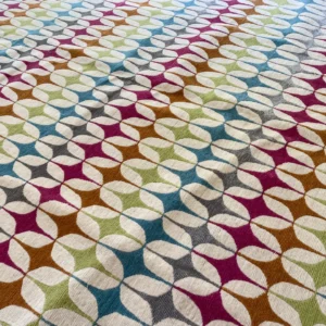 IMG_5120 Stark DELPHOS BROWN Modern Wool Silk Hand Knotted Colorful Egg Green Pink Blue Cream 6x9' MSRP USD 12,000