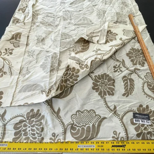 10 Berkbox52 2.6 yard Rebecca Silk Brown on Cream Botanical Tree Foliage