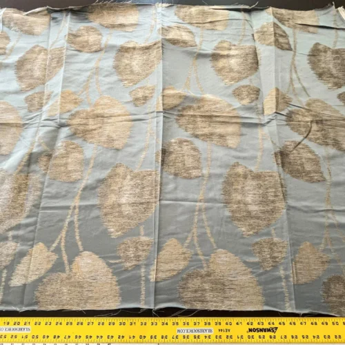 IMG_5212 11 Berkbox52 1.1 yard Scalamandre Isabella Gray Gold Foliage Silk Lampas MSRP USD 428/Y