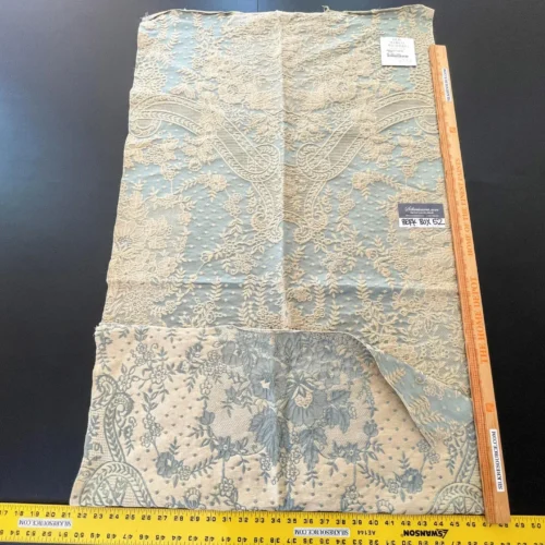 IMG_5221 14 Berkbox52 1.5 yard x 27" wide Scalamandre Ambliornite Grande Azure Woven Gray Beige Floral MSRP USD 300+/y