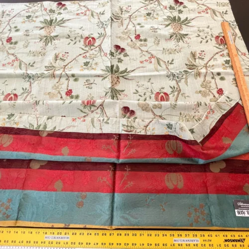 IMG_5254 25 Berkbox52 2.4yds Scalamandre Colony La Perouse Multi on Ivory Pomegranate eggplant pineapple Fruits Floral Tree Foliage MSRP USD 578/Y