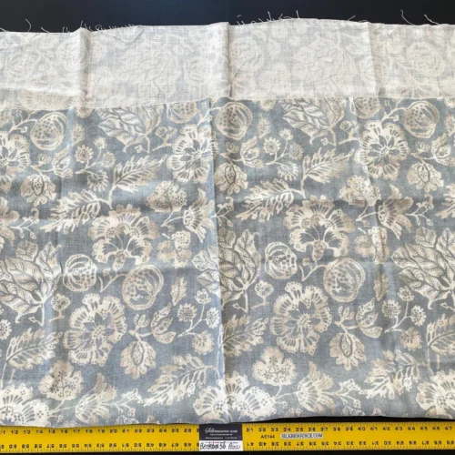 5 Berkbox56 1.8 yard Scalamandre Calais Linen Print Sky Gray Beige