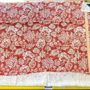 IMG_5281 6 Berkbox56 1.5 yard Scalamandre Calais Linen Print Coral Red White