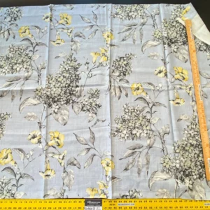 IMG_5285 7 Berkbox56 1.2 yard Scalamandre Merrimon Light Blue Floral 100% Linen with Glazed finish