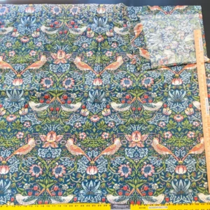 IMG_5297 by yard 100% Silk Lampas Tri-leaf Flower "brick" Red Yellow Pink Gold