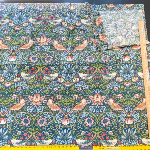 IMG_5297 10 Berkbox56 2.4 yard Scalamandre Bird Strawberry Thief William Morris Floral pattern Blue