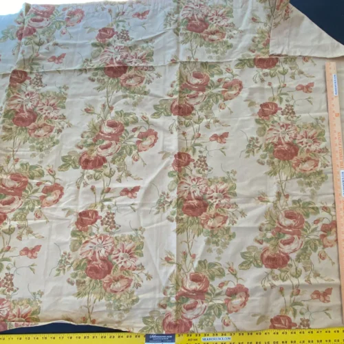IMG_5305 12 Berkbox56 1.3 yard Scalamandre Balmoral-Corn linen Rose, Green Floral