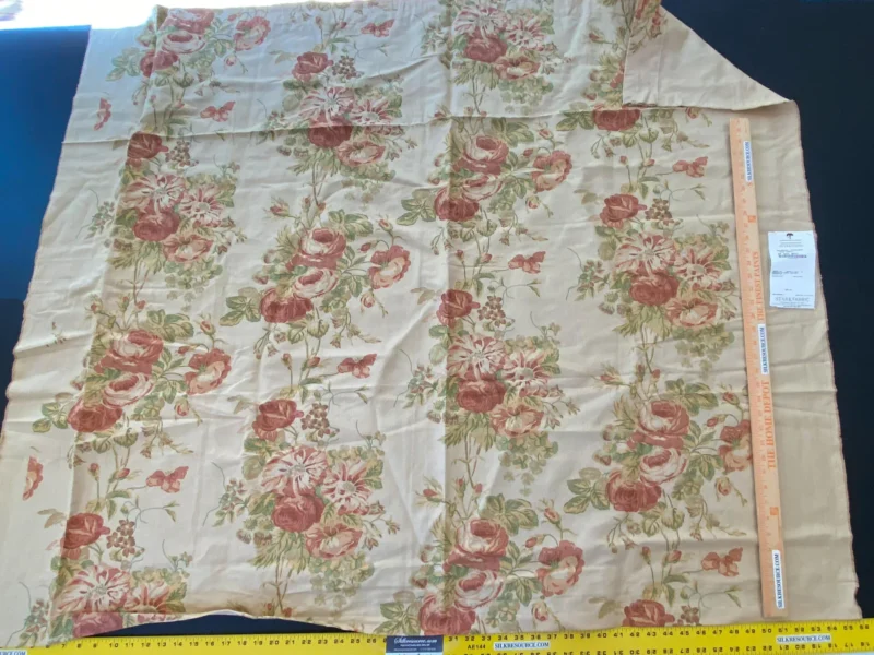 IMG_5305 12 Berkbox56 1.3 yard Scalamandre Balmoral-Corn linen Rose, Green Floral