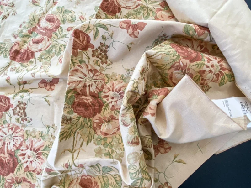 IMG_5307 12 Berkbox56 1.3 yard Scalamandre Balmoral-Corn linen Rose, Green Floral