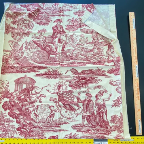 IMG_5313 14 Berkbox56 2 yards 31.5" wide Scalamandre Red Beige TOILE Independence War Washington PrintPrint