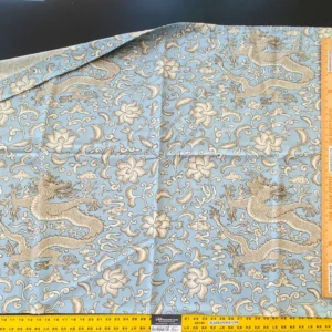 IMG_5321 1 Berkbox61 27"x2 yard Scalamandre OAK BLUFF TURQUOISE Light Blue Geometric MSRP USD208/y