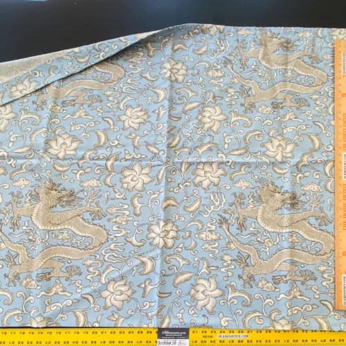 IMG_5321 16 Berkbox56 1.2 yard Scalamandre Chi'en Dragon Linen Print Sky Blue MSRP USD 286/Y