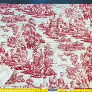 IMG_5325 " Scalamandre Chanticleer Terracotta Rooster Chicken French Country Toile Red White MSRP USD 200+/Y