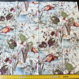 IMG_5367 Scalamandre La Gola Delta Wild Water Bird Flamingo Florida Marsh Linen print- 1.2 Yard