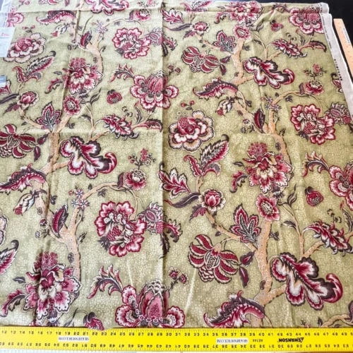IMG_5387 Scalamandre Padma Peridot Cherry Jacobean Print - 1 Yard