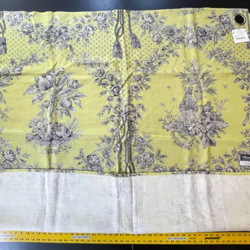 IMG_5408 Scalamandre Tobago Hive Chartreuse Sapphire Linen - 1.5 Yard