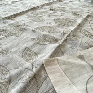 IMG_5444 1 Berkbox54 1.2 yard Scalamandre Madhavi Khaki on Ivory Embroidery Minor Defect MSRP USD 272/Y
