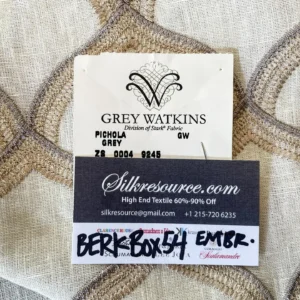 11 Berkbox54 1 yard Scalamandre Pichola Grey Diamond Ogee