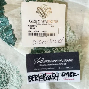 IMG_5501 14 Berkbox54 2.4 yard Scalamandre Anchita Mint White Green Embroidery